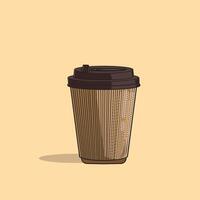 vettore illustrazione di carta tazza caldo caffè