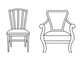 moderno mobilia poltrona casa, continuo linea disegno esecutivo ufficio sedia concetto, divano sedia vettore illustrazione