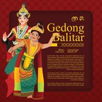 turismo evento disposizione con indonesiano cultura est Giava ballerino illustrazione vettore