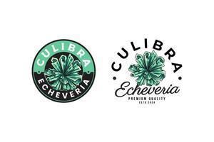 echeveria di culibra succulente logo design per pianta negozio e amante attività commerciale vettore