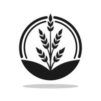 silhouette stile logo con agricolo tema vettore