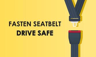 allacciare il tuo cintura di sicurezza concetto su giallo sfondo. guidare sicuro e sicurezza primo. vettore illustrazione.