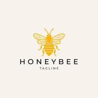 ai generato miele ape linea arte logo icona design modello vettore