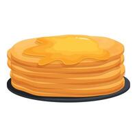 cucinando Pancakes icona cartone animato vettore. vacanza tavolo menù vettore