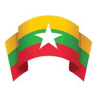 bandiera Festival giorno icona cartone animato vettore. Myanmar nazione vettore