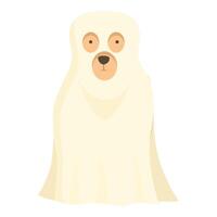 fantasma cane costume icona cartone animato vettore. vacanza portafortuna vettore