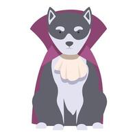 carino cucciolo vampiro icona cartone animato vettore. portafortuna animale domestico vettore