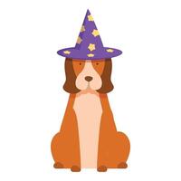 Magia cappello cane icona cartone animato vettore. animali carta vettore