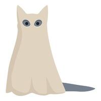 fantasma animale domestico festa icona cartone animato vettore. carino gattino vettore