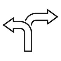 scelta strada icona schema vettore. attività commerciale ambiguità vettore