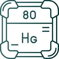 mercurio linea pendenza verde icona vettore