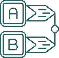 diagramma linea pendenza verde icona vettore