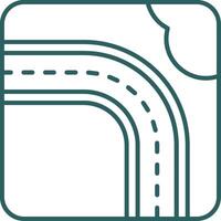 autostrada linea pendenza verde icona vettore
