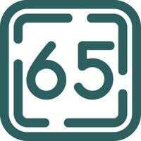sessanta cinque linea pendenza verde icona vettore