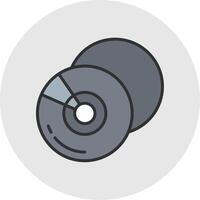 compatto disco linea pieno leggero cerchio icona vettore