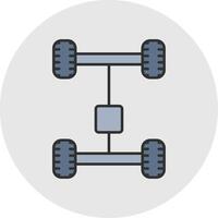 albero dell'asse linea pieno leggero cerchio icona vettore