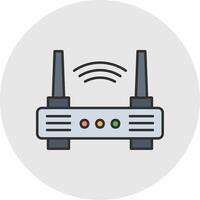 Wi-Fi router linea pieno leggero cerchio icona vettore