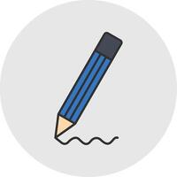 matita linea pieno leggero cerchio icona vettore