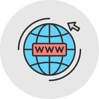 sito web linea pieno leggero cerchio icona vettore