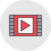 video linea pieno leggero cerchio icona vettore