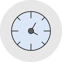 orologio linea pieno leggero cerchio icona vettore