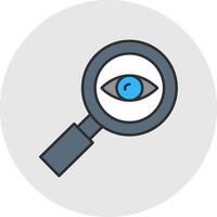 oftalmologia linea pieno leggero cerchio icona vettore