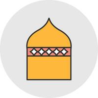 islamico architettura linea pieno leggero cerchio icona vettore