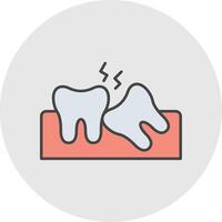 saggezza dente linea pieno leggero cerchio icona vettore