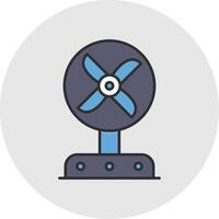 fan linea pieno leggero cerchio icona vettore