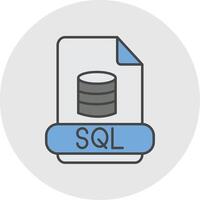 sql linea pieno leggero cerchio icona vettore