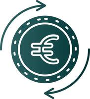 Euro glifo pendenza verde icona vettore
