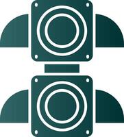 traffico leggero glifo pendenza verde icona vettore