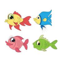 illustrazione di cartone animato animale pesce carino vettore