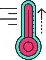 caldo linea pieno leggero icona vettore