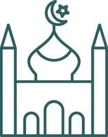 icona del gradiente della linea della moschea vettore