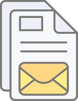 e-mail linea pieno leggero icona vettore