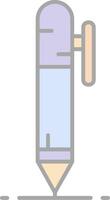 penna linea pieno leggero icona vettore