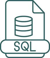 icona del gradiente della linea sql vettore