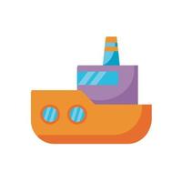 nave barca giocattolo per bambini icona di stile piatto vettore