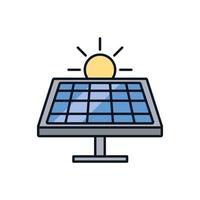 icona isolata dispositivo pannello solare vettore