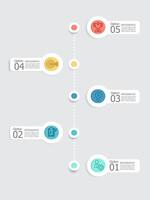 astratto verticale passaggi sequenza temporale Infografica elemento rapporto sfondo con attività commerciale linea icona 5 passaggi vettore