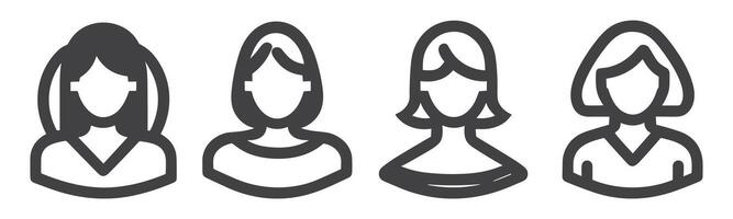 avatar profilo icona impostato Compreso maschio e femmina. vettore