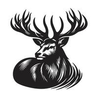secchio cervo logo, semplice vettore di secchio cervo, grande per il tuo a caccia logo, cervo logo isolato su bianca sfondo