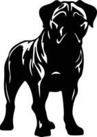 bullmastiff nero silhouette vettore