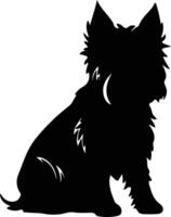 tumulo terrier nero silhouette vettore