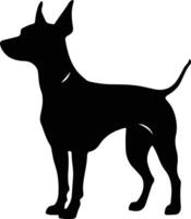 Manchester terrier nero silhouette vettore