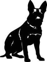 australiano bestiame cane nero silhouette vettore