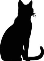 europeo capelli corti gatto nero silhouette vettore