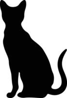 orientale capelli corti gatto nero silhouette vettore