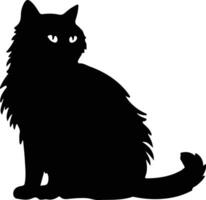 ragamuffin gatto nero silhouette vettore